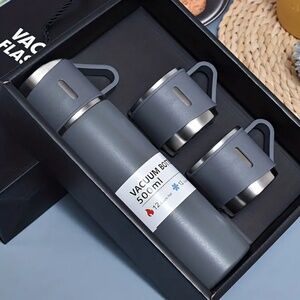 NIB! Gray Vacuum Flask Set!